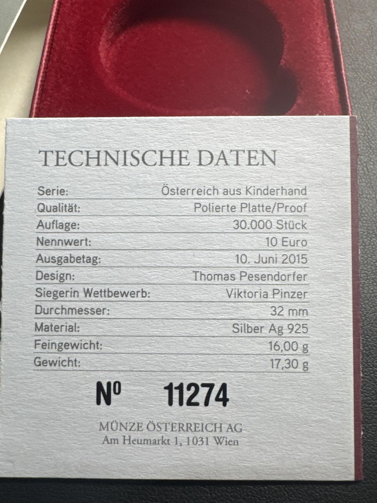 ❤️【币观天下】❤️ 第342期钱币秒杀拍卖场- 2026.2.4秒杀专场 长期征集拍品  奥地利联邦省系列银币 盒证齐全(面值10欧，重量17.3克)2015-2