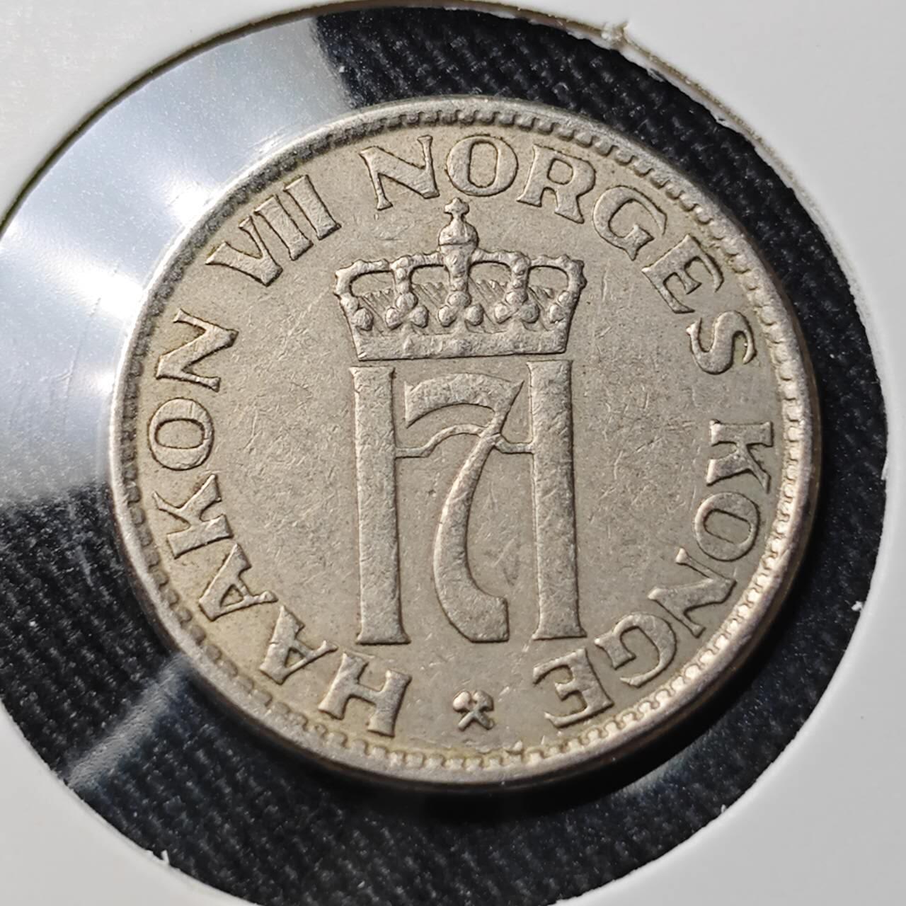 KK钱币收藏小铺  第391期  2月预留时间 周末发货  1955挪威50欧尔