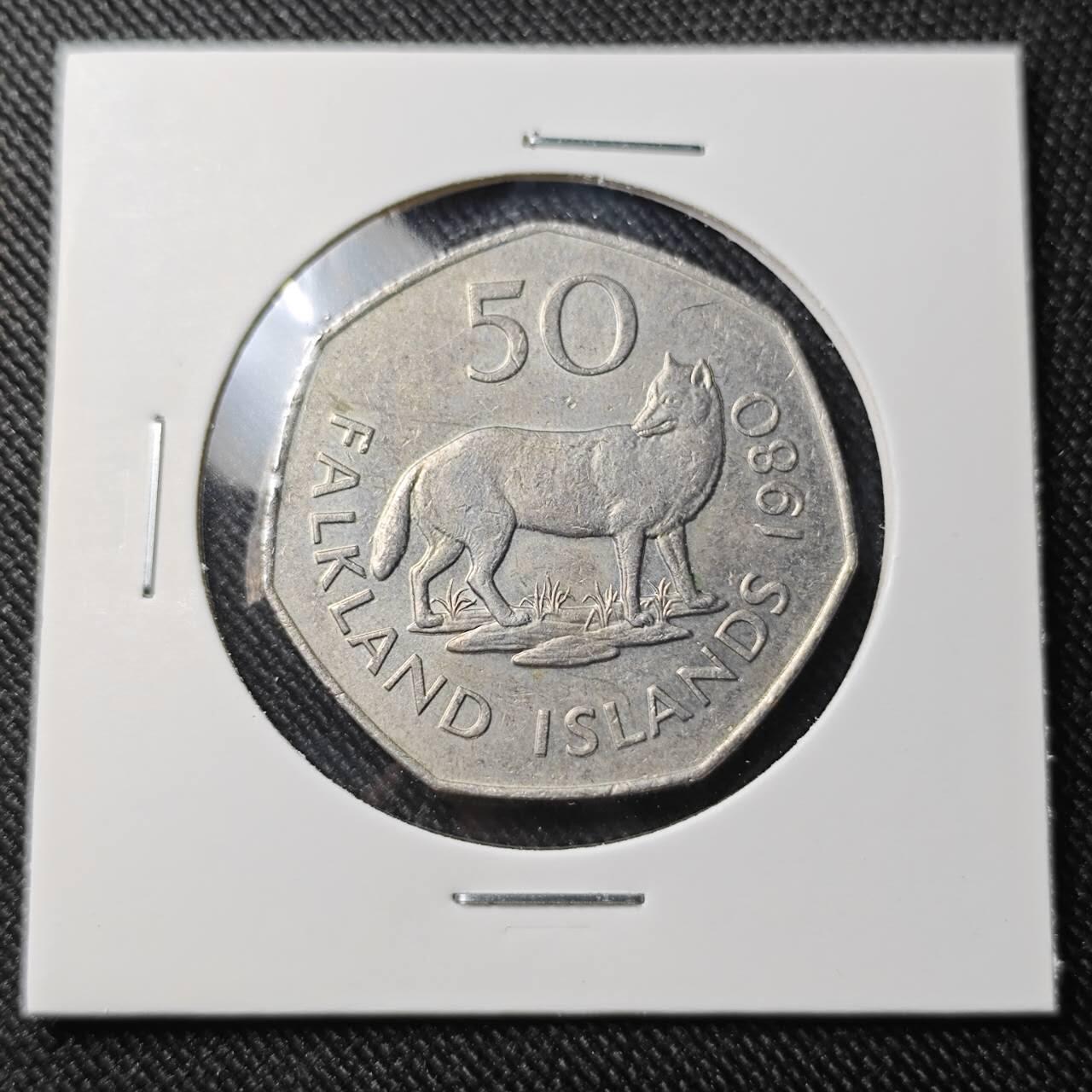 KK钱币收藏小铺  第391期  2月预留时间 周末发货  1980福克兰群岛50分
