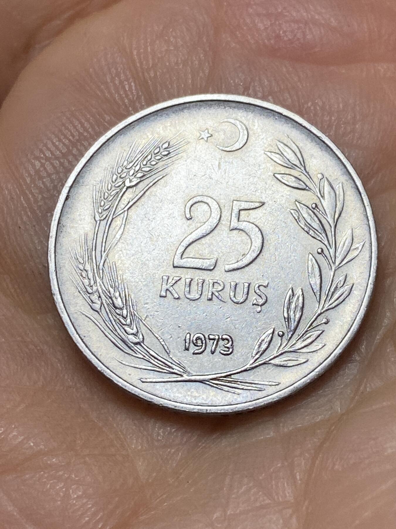 2026年第十八场(总第一百八十七场）外国好品散币场(免佣金) 土耳其🇹🇷1973年25库鲁什(建国后第五套第三版，4克版)