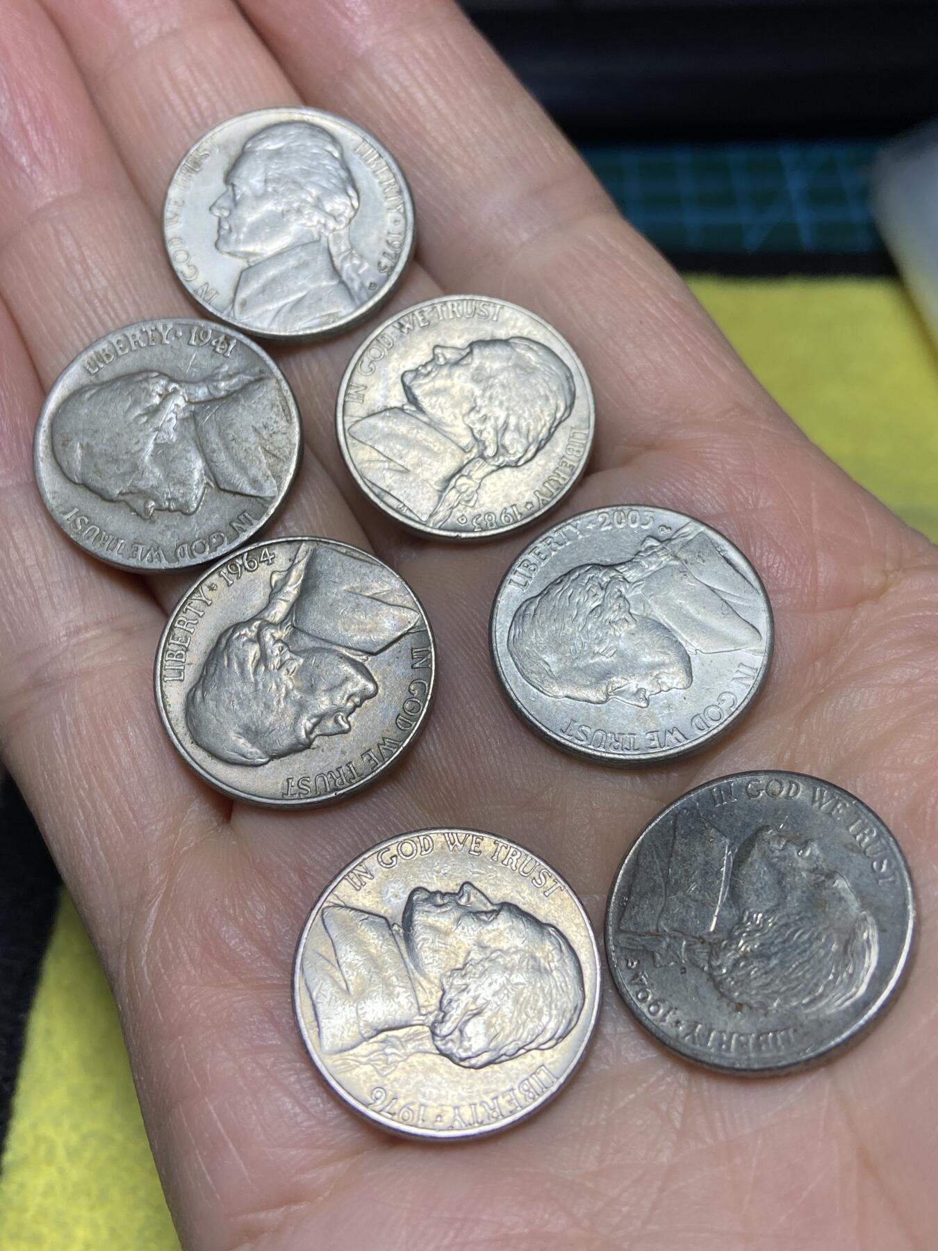 2026年第十八场(总第一百八十七场）外国好品散币场(免佣金) 美国🇺🇸杰斐逊5分7枚：1941年64年73年76年83年94年2003年