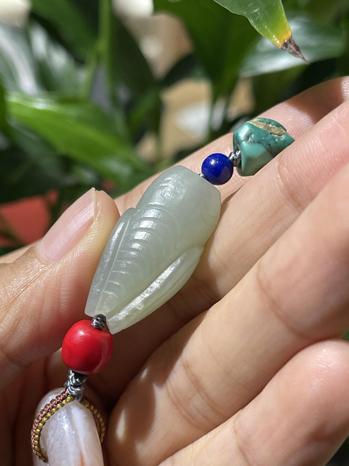 和田玉籽料手工挂饰 和田玉一鸣惊人平安扣挂饰