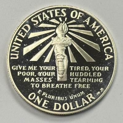 S&S Numismatic世界钱币-拍卖 第120期  - 美国1986年 埃利斯岛上的自由女神像 1美元精制纪念银币 26.73克900银