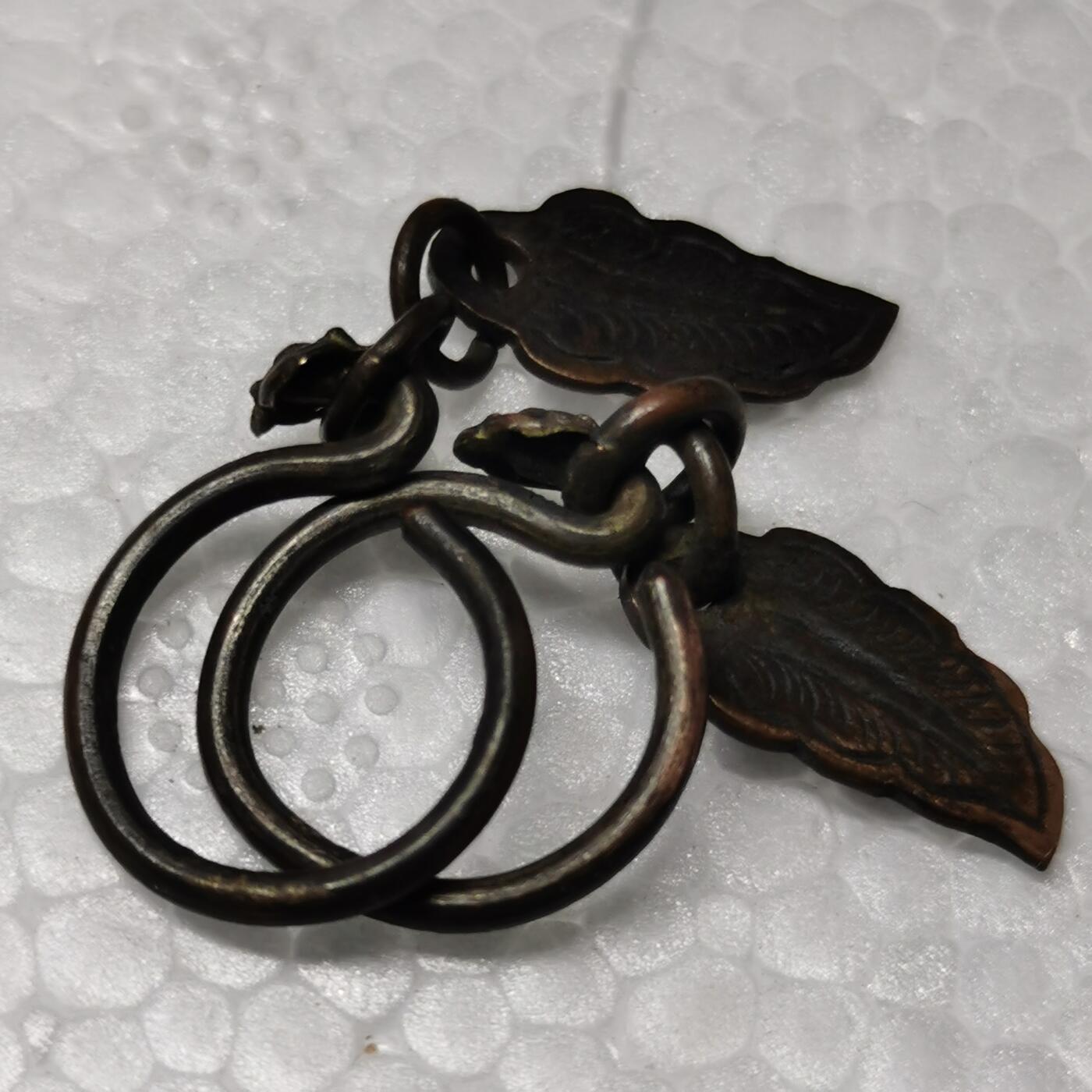 杂件专场98期 清代铜鎏金耳环一对