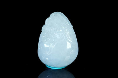 上海都达杂项专场十九（全场包邮） - 天然冰种翡翠（A货）精雕《代代数钱》挂件90-11