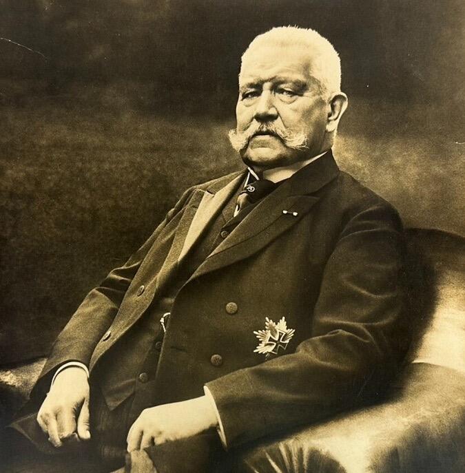 【银】德国1927年 兴登堡80大寿 高浮雕精制大银章 42MM 26.5克