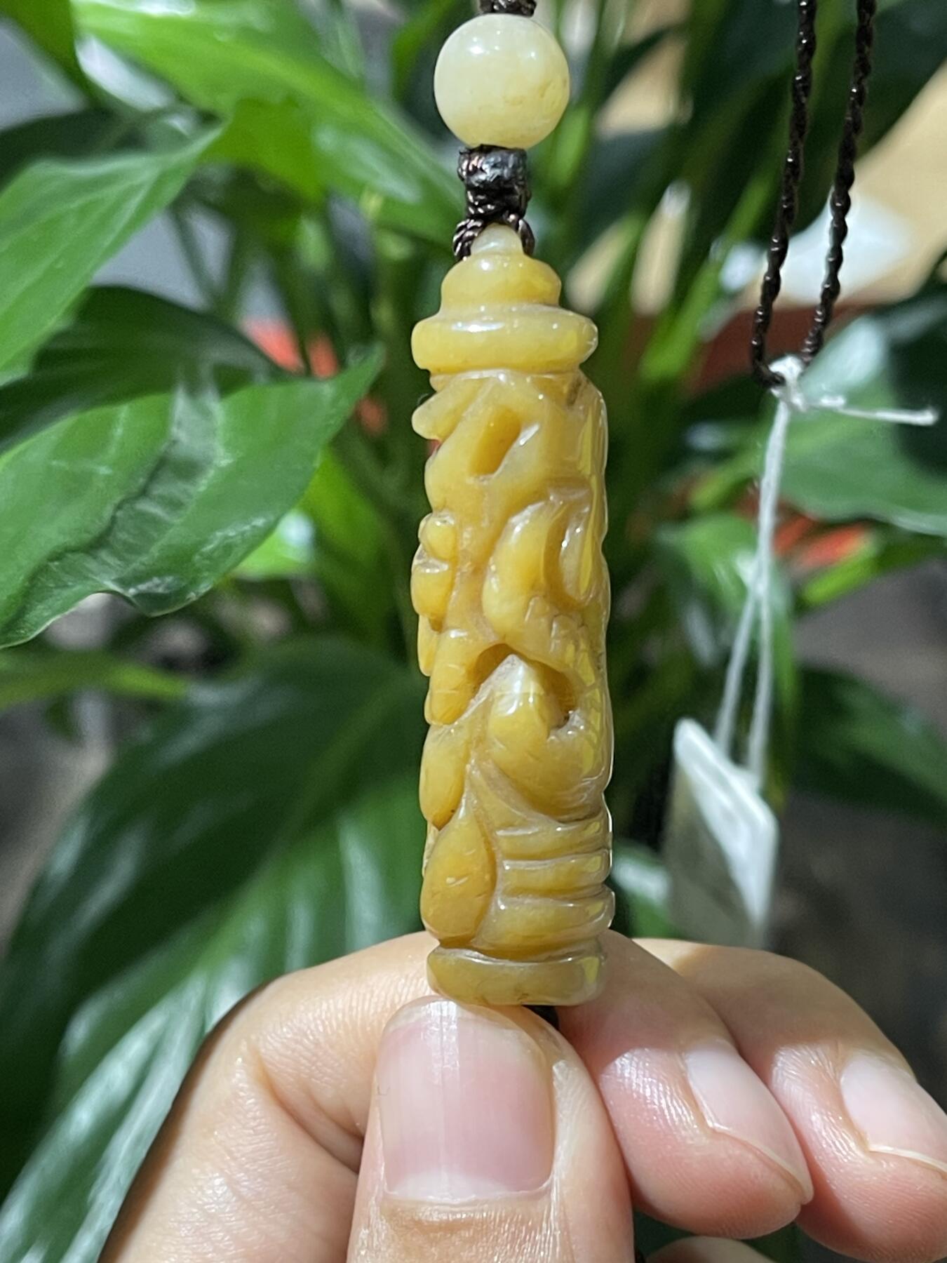 和田玉籽料手工挂饰 黄翡挂坠