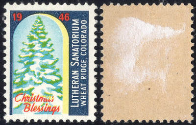 洪涛臻品批发群 精选邮票限时拍卖第1245期  - 美国圣诞节封缄票1946年 圣诞树  原胶