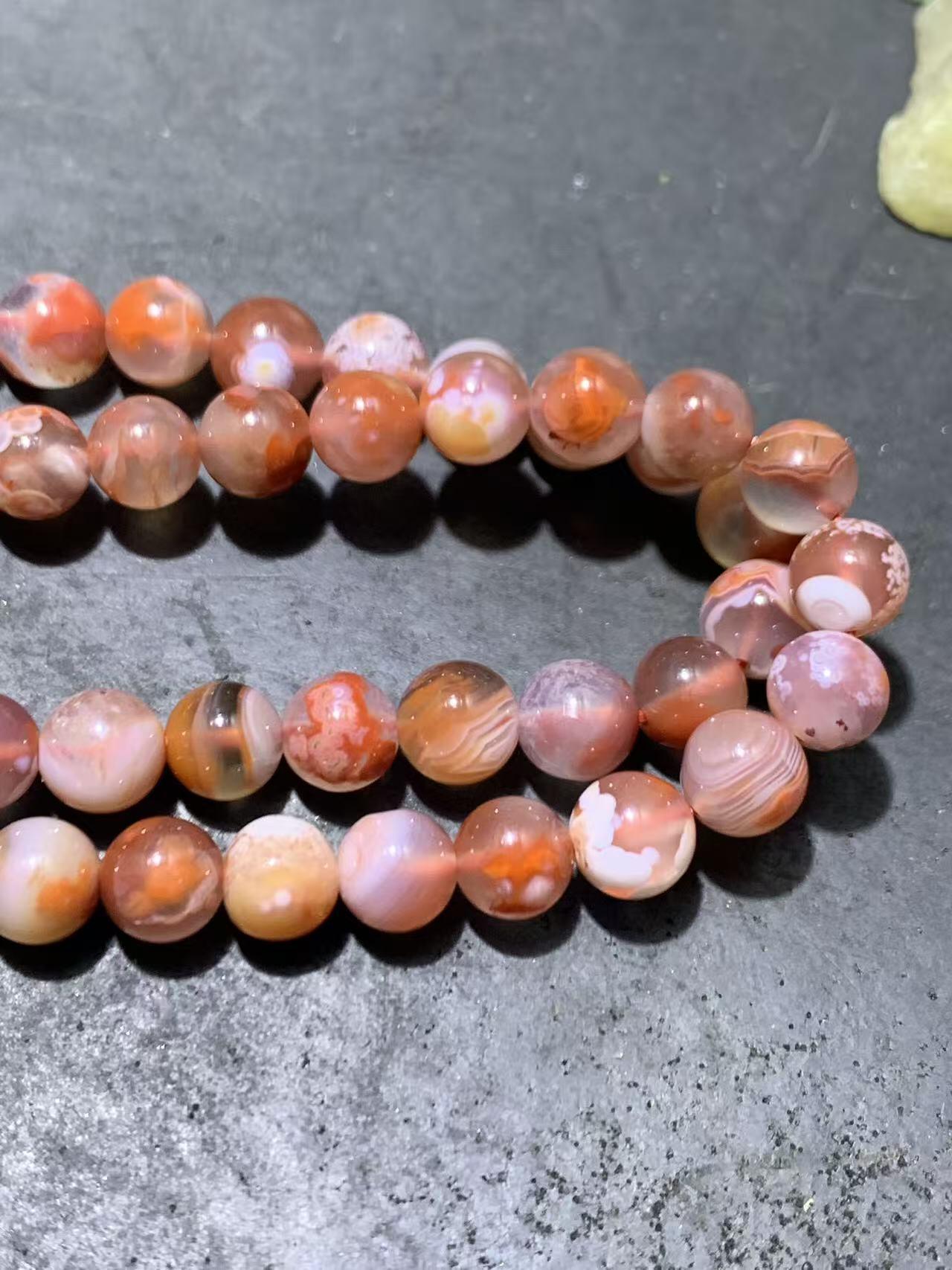 川料南红玛瑙荔枝冻飘红108多圈手串（项链）一条