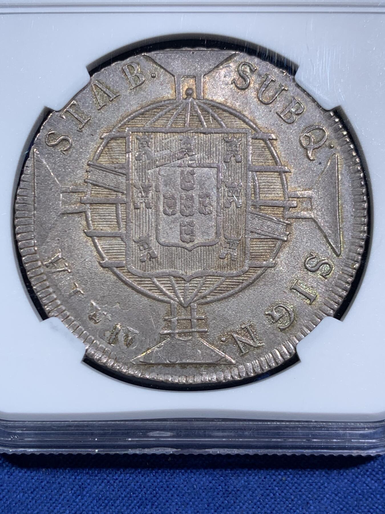 《竞宝斋》第464场 周日，周一，周二，3场连拍 （全场包邮）欢迎送拍 NGC MS64 葡属巴西1819年R版960R地球大银币