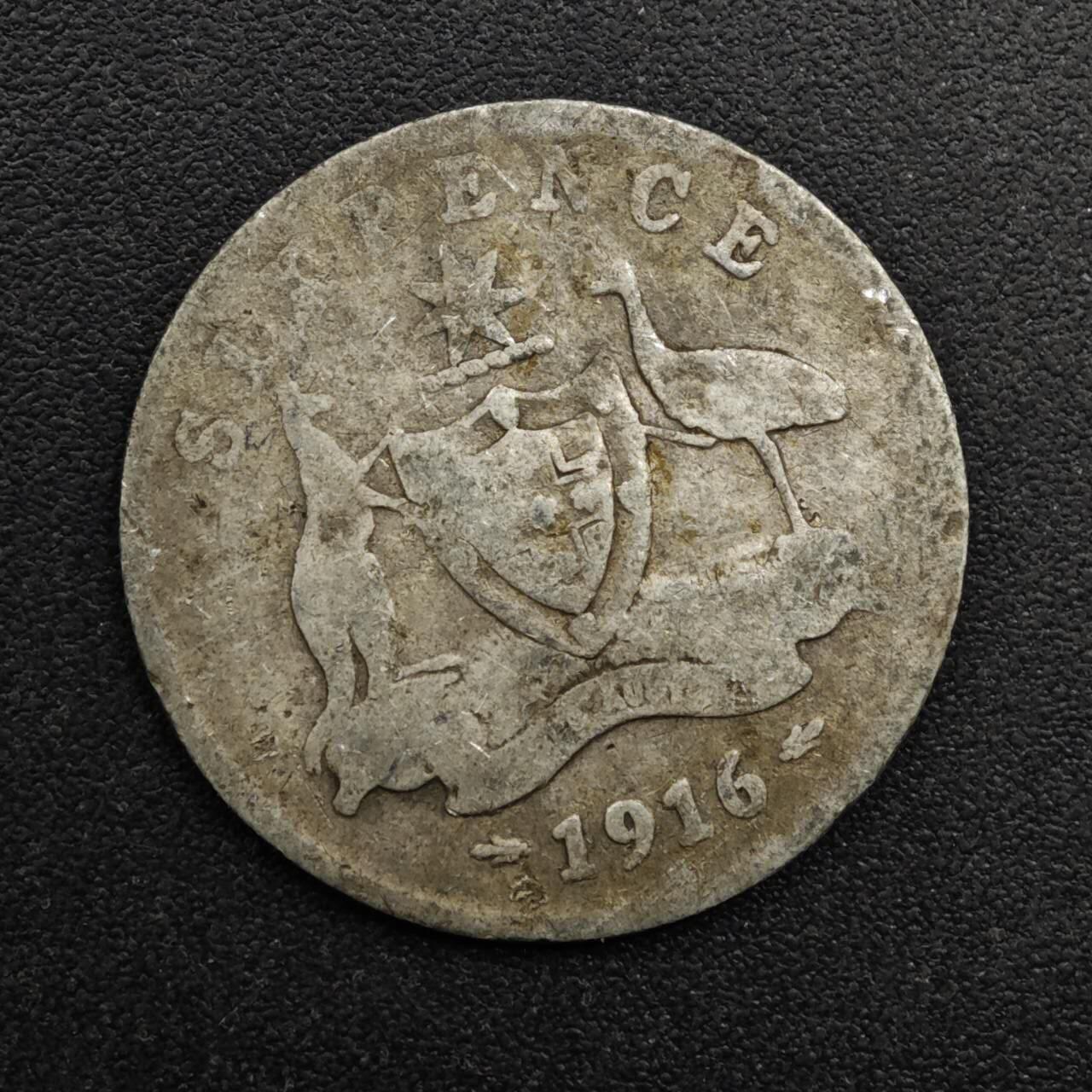 【淘币小摊】实时拍第八百六十三拍   小银币散币场   年前最后一周 之前的预留小年前全部发出 请更换最新收货地址  澳大利亚1916年乔治五世6便士银币