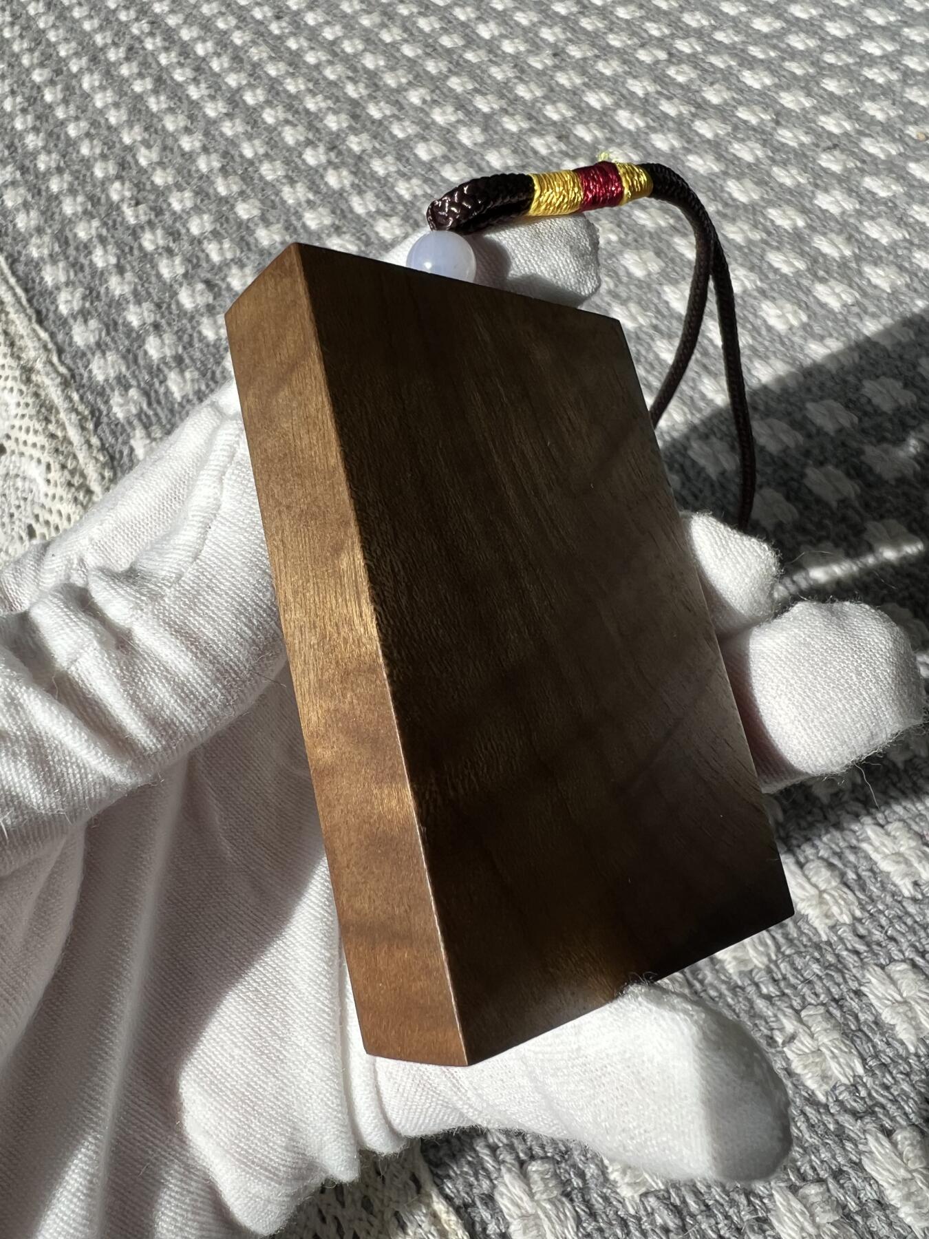 零元拍：A30金丝楠平安无事牌，3D立体水波香喷喷的小金砖，金光闪闪，70/48/13.6MM