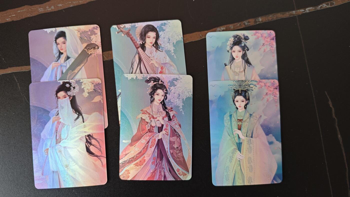 玉楼春卡牌第二期（送拍零佣金，持续收拍） 宁缺卡牌 陈圆圆 李师师 柳如是 彩闪 6张