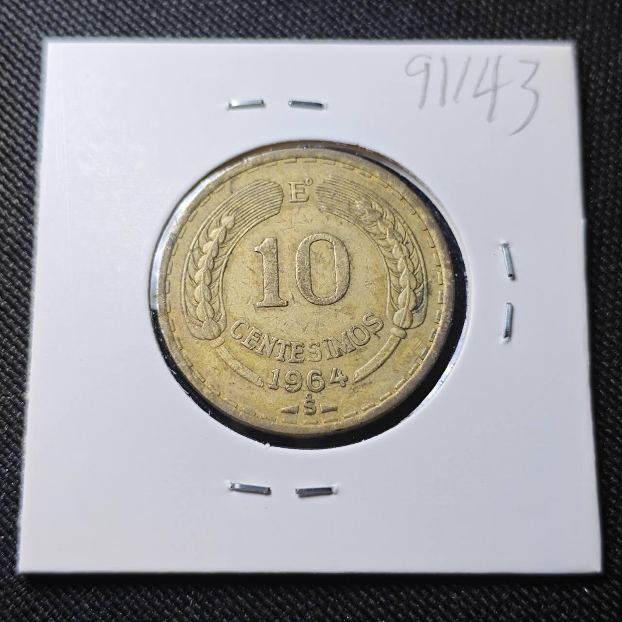 KK钱币收藏小铺  第391期  2月预留时间 周末发货  1964智利10分