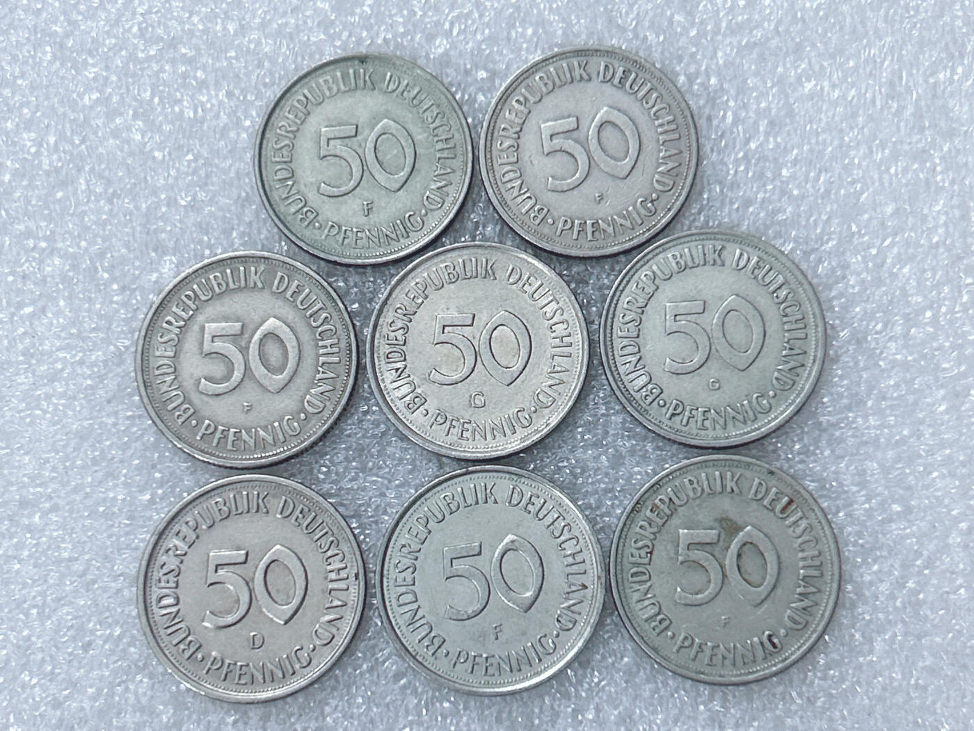 第一海外回流一元起拍收藏 散集专场  第298期 联邦德国50芬尼硬币 8枚