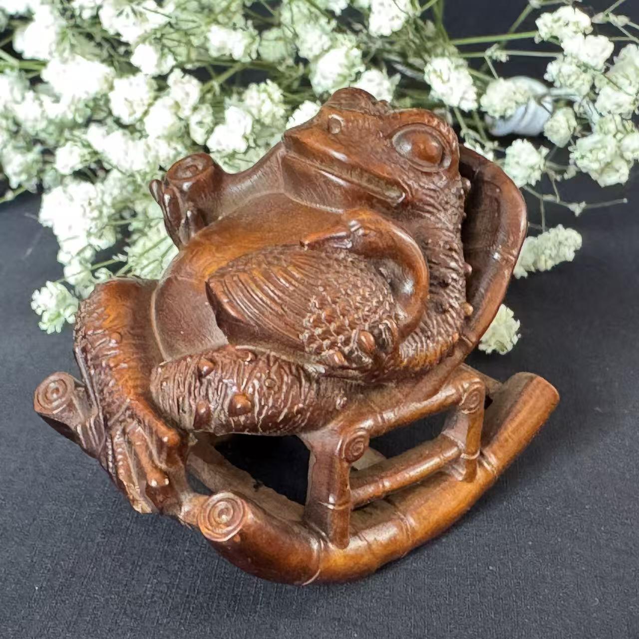 零元拍：黄杨木雕：乐逍遥（古法旧化非科技旧化），60/37.5/54MM，就这么可耐