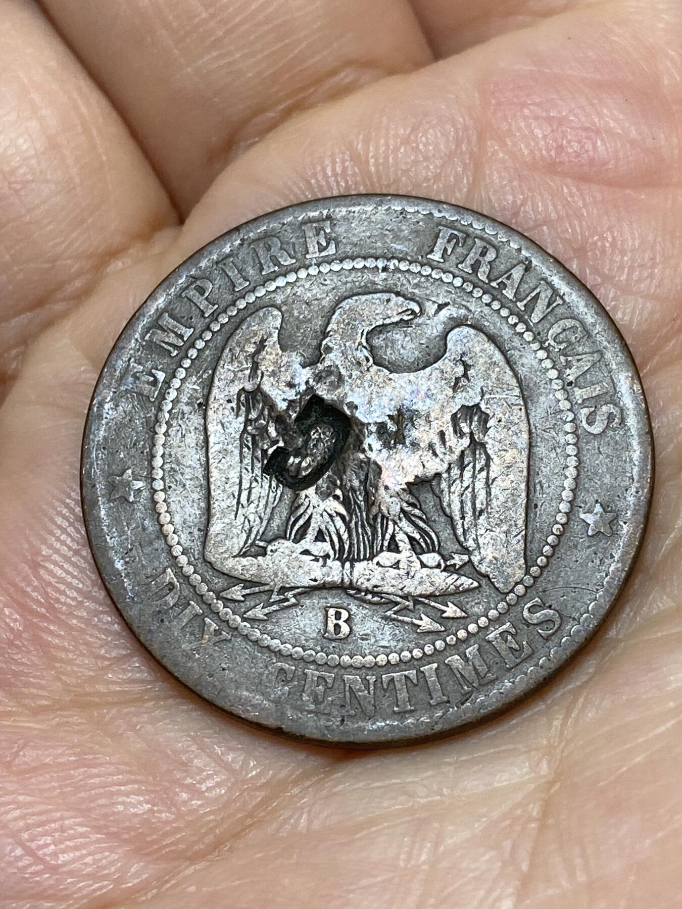 2026年第十八场(总第一百八十七场）外国好品散币场(免佣金) 法兰西第二帝国1855年10生丁(拿破仑三世第一版，B标鲁昂造)