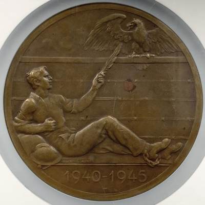 掌中浮雕-藏着的欧洲第052场 - 1945年德国普伦兹劳铜章，70mm