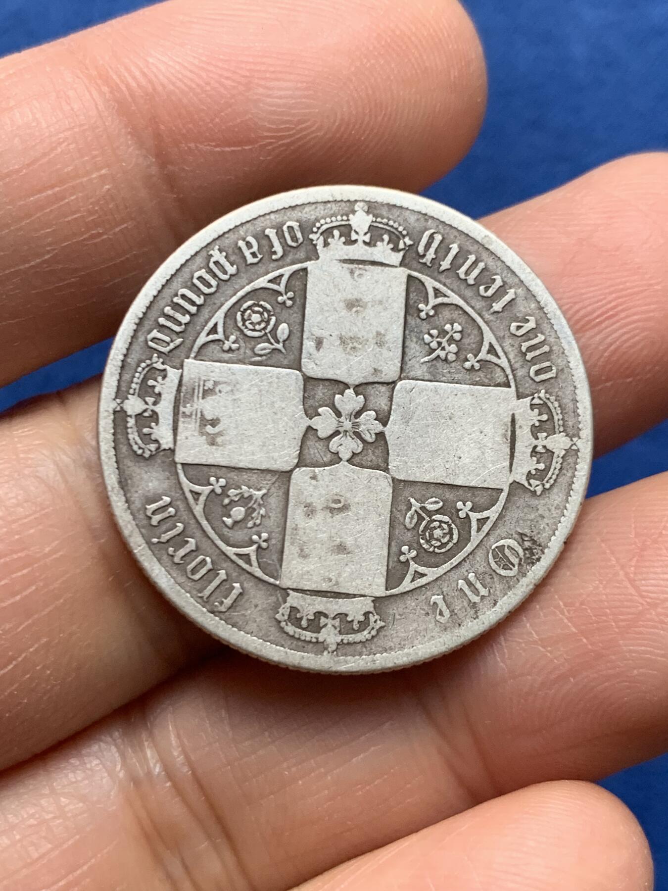 《竞宝斋》第464场 周日，周一，周二，3场连拍 （全场包邮）欢迎送拍 英国1878年哥特体 佛罗林2先令银币