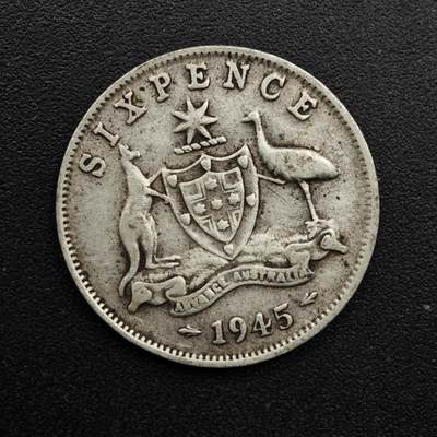 【淘币小摊】实时拍第八百六十三拍   小银币散币场   年前最后一周 之前的预留小年前全部发出 请更换最新收货地址  - 澳大利亚1945年乔治六世6便士银币