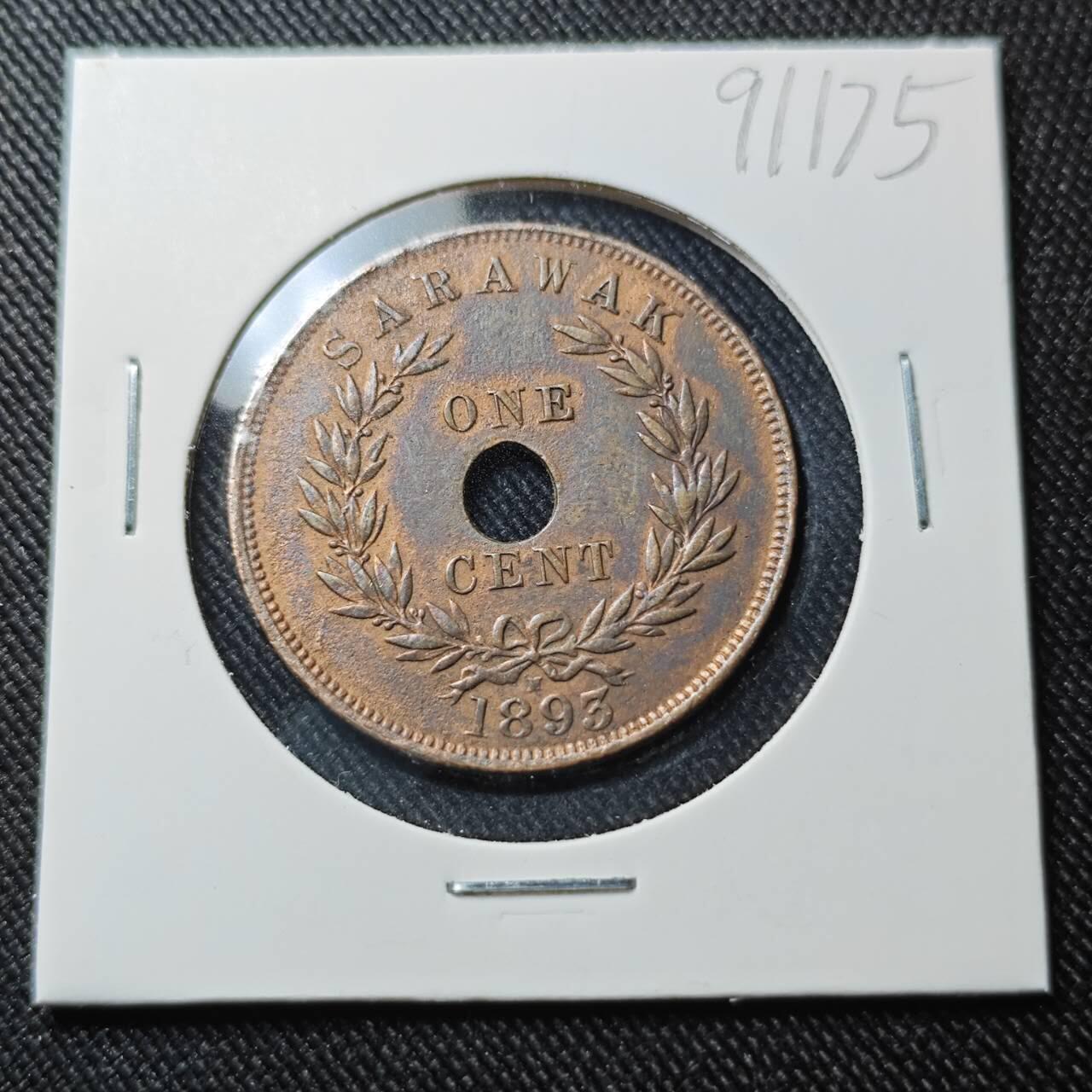 KK钱币收藏小铺  第391期  2月预留时间 周末发货  1893沙捞越1分铜币