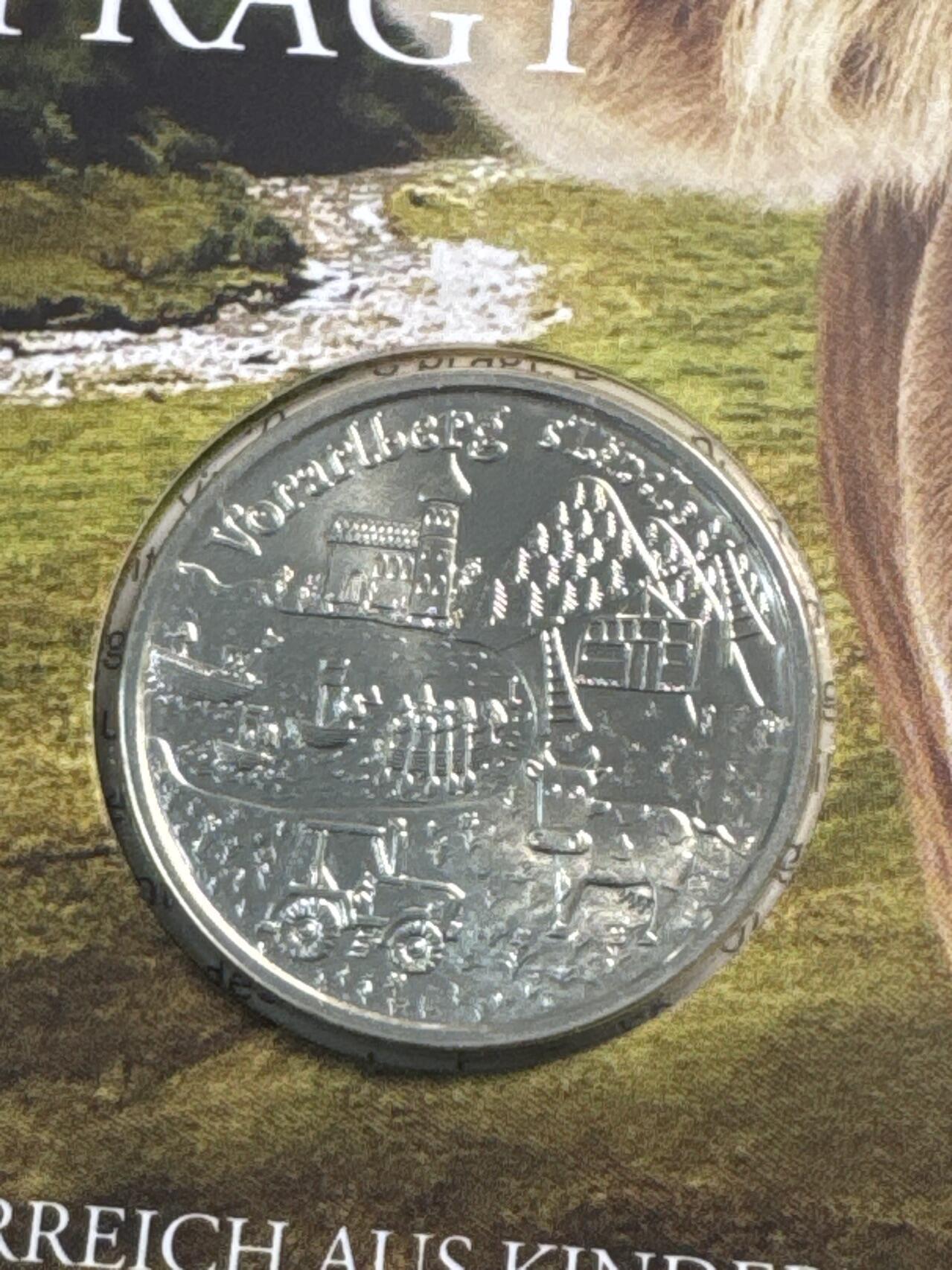 ❤️【币观天下】❤️ 第342期钱币秒杀拍卖场- 2026.2.4秒杀专场 长期征集拍品  奥地利联邦省系列银币 原厂封装卡册(面值10欧，重量17.3克)2013年福拉尔贝格