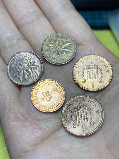 2026年第十八场(总第一百八十七场）外国好品散币场(免佣金) - 英系国家5枚：加拿大🇨🇦1969年70年1分，1971年1/2新便士，2003年08年1便士