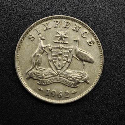 【淘币小摊】实时拍第八百六十三拍   小银币散币场   年前最后一周 之前的预留小年前全部发出 请更换最新收货地址  - 澳大利亚1962年伊丽莎白二世6便士银币