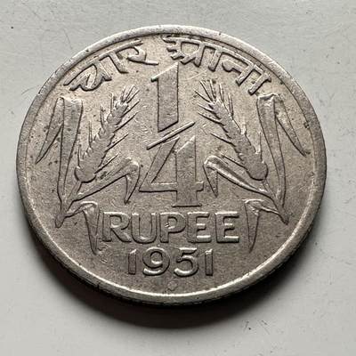 🌹外币初藏🌹🐯2026年第15场  每周二四六晚8️⃣点 接代拍 - 印度1951年1/4卢比
