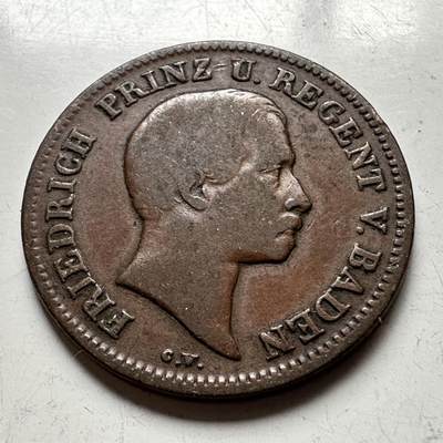 🌹外币初藏🌹🐯2026年第15场  每周二四六晚8️⃣点 接代拍 - 德国巴登1856年一克鲁泽