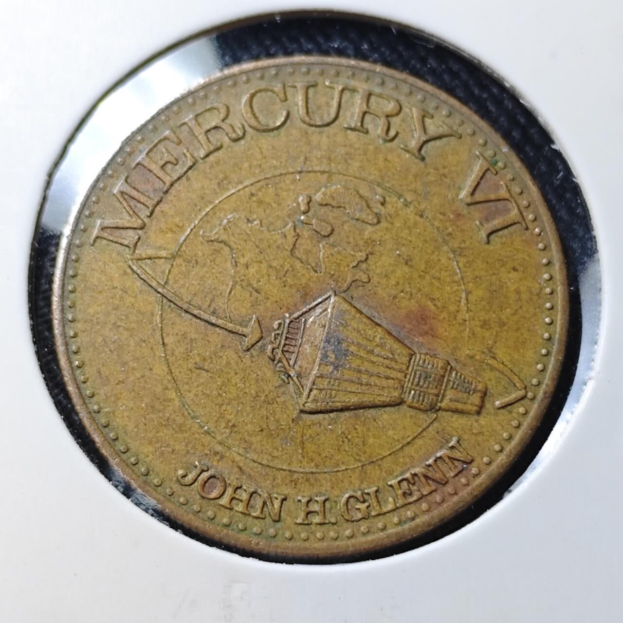 KK钱币收藏小铺  第391期  2月预留时间 周末发货 美国航天纪念铜章 