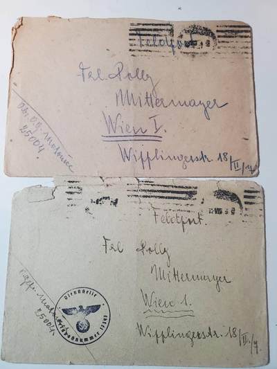 韵星假日军品类拍卖第三十九期暨默多克中校夫妇专场 -- Rimey Holidays Militaria Auction 39 & The Modoks Collection  - nazi德国战地邮封两封