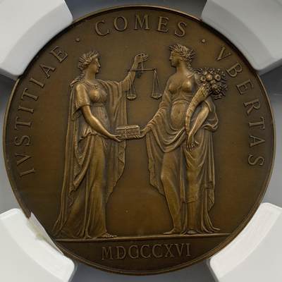 掌中浮雕-藏着的欧洲第052场 - 1830年法国信托储蓄银行铜章，68mm