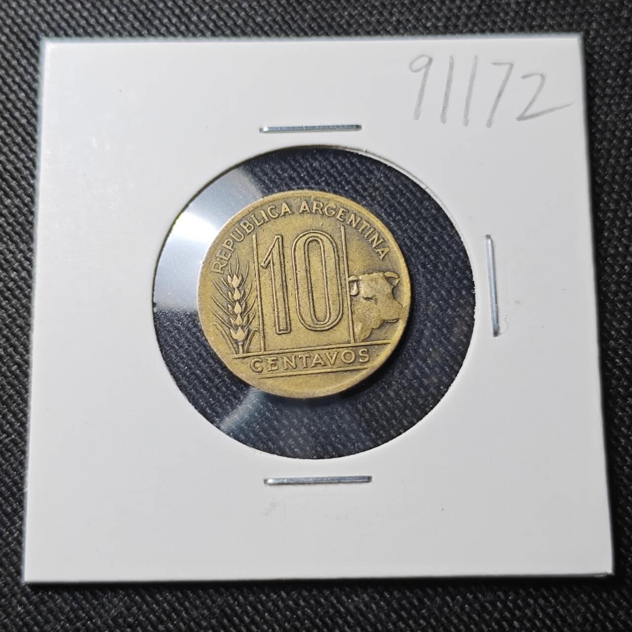 KK钱币收藏小铺  第391期  2月预留时间 周末发货  1945阿根廷10分铜币