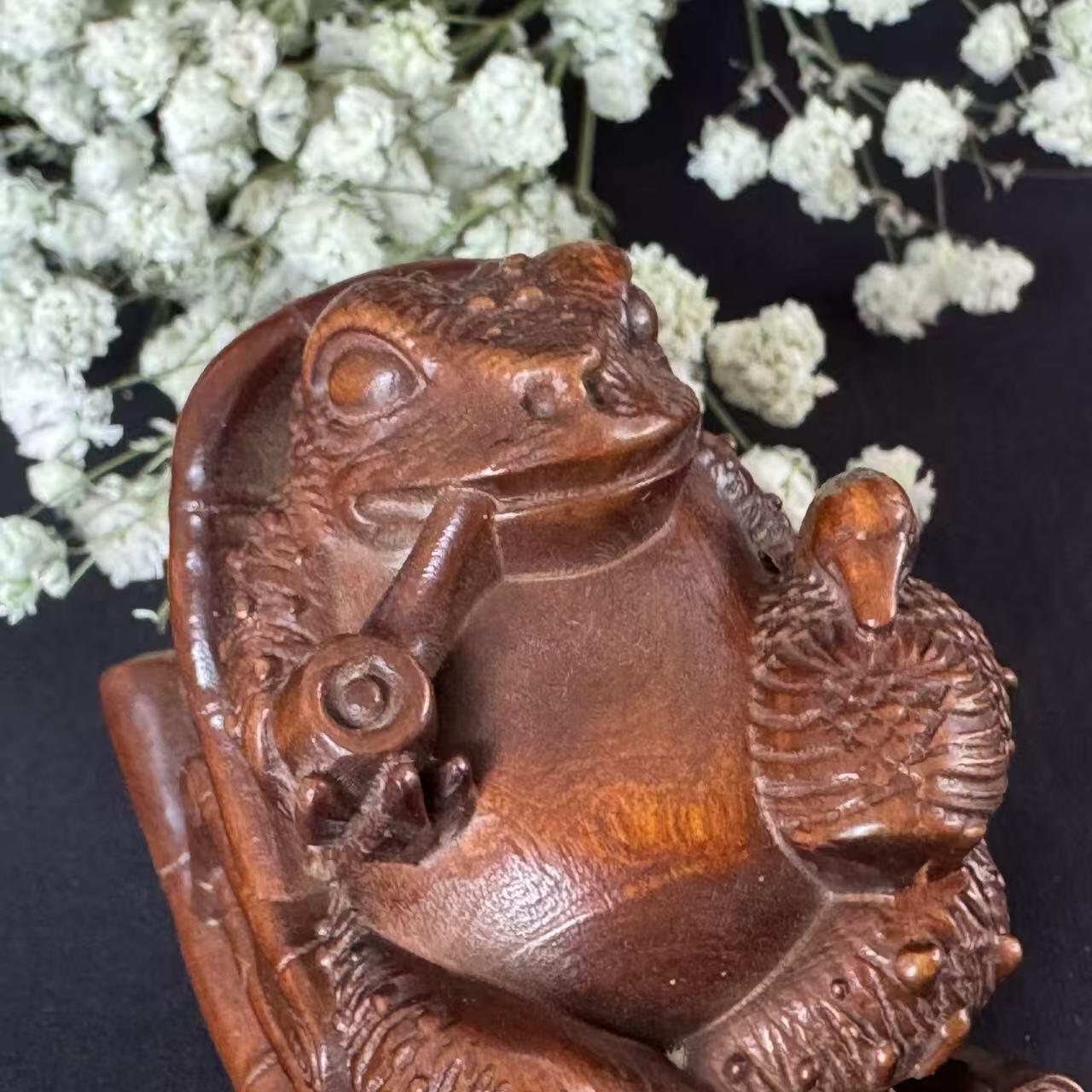 零元拍：黄杨木雕：乐逍遥（古法旧化非科技旧化），60/37.5/54MM，就这么可耐