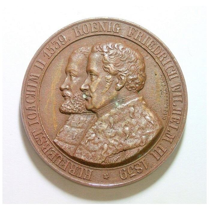德国普鲁士1839年 新教改革三百年高浮雕大铜章 45MM