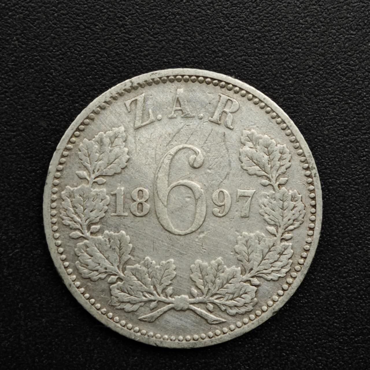 【淘币小摊】实时拍第八百六十三拍   小银币散币场   年前最后一周 之前的预留小年前全部发出 请更换最新收货地址  南非德兰士瓦1897年6便士银币