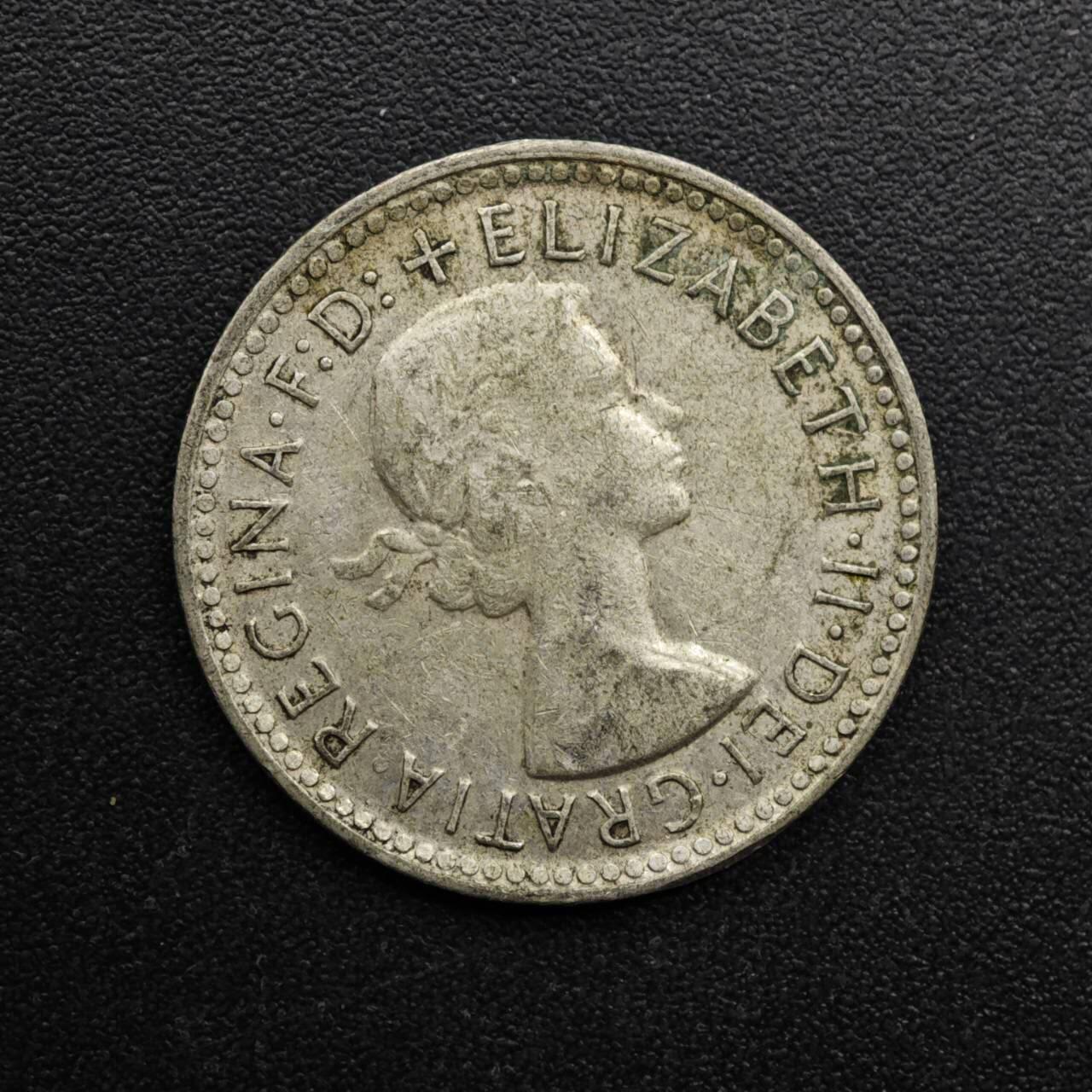 【淘币小摊】实时拍第八百六十三拍   小银币散币场   年前最后一周 之前的预留小年前全部发出 请更换最新收货地址  澳大利亚1960年伊丽莎白二世6便士银币