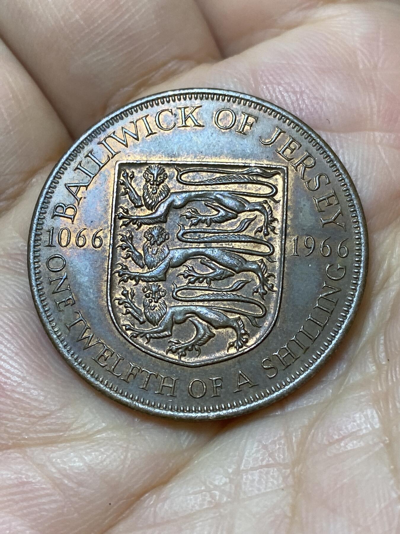 2026年第十八场(总第一百八十七场）外国好品散币场(免佣金) 英属泽西岛🇯🇪1966年1/12先令(诺曼征服900周年纪念币)