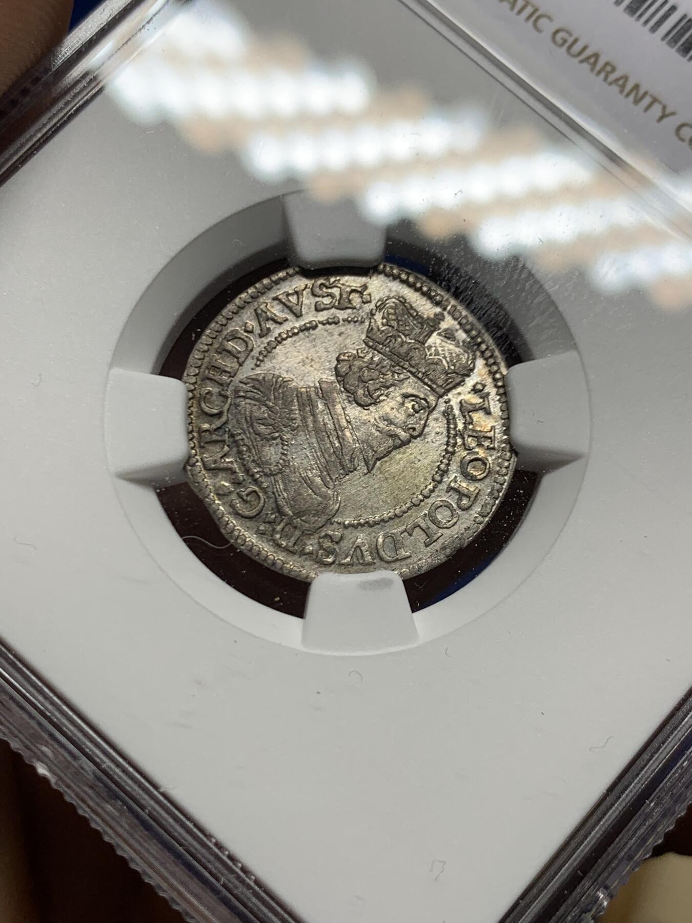 《竞宝斋》第464场 周日，周一，周二，3场连拍 （全场包邮）欢迎送拍 NGC MS62 德国 1625-1632年 神罗帝国 奥地利 3k 银币 早期年份打制银币，有分好品相少见