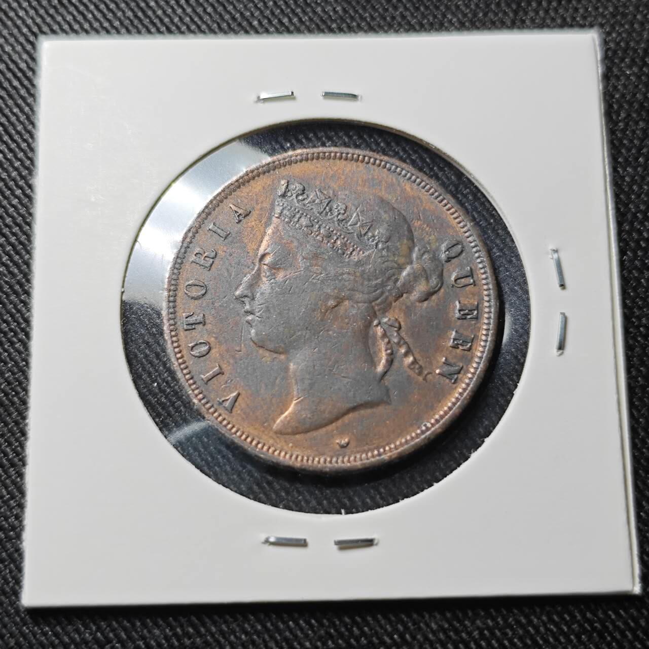 KK钱币收藏小铺  第391期  2月预留时间 周末发货  1875英属海峡1分铜币