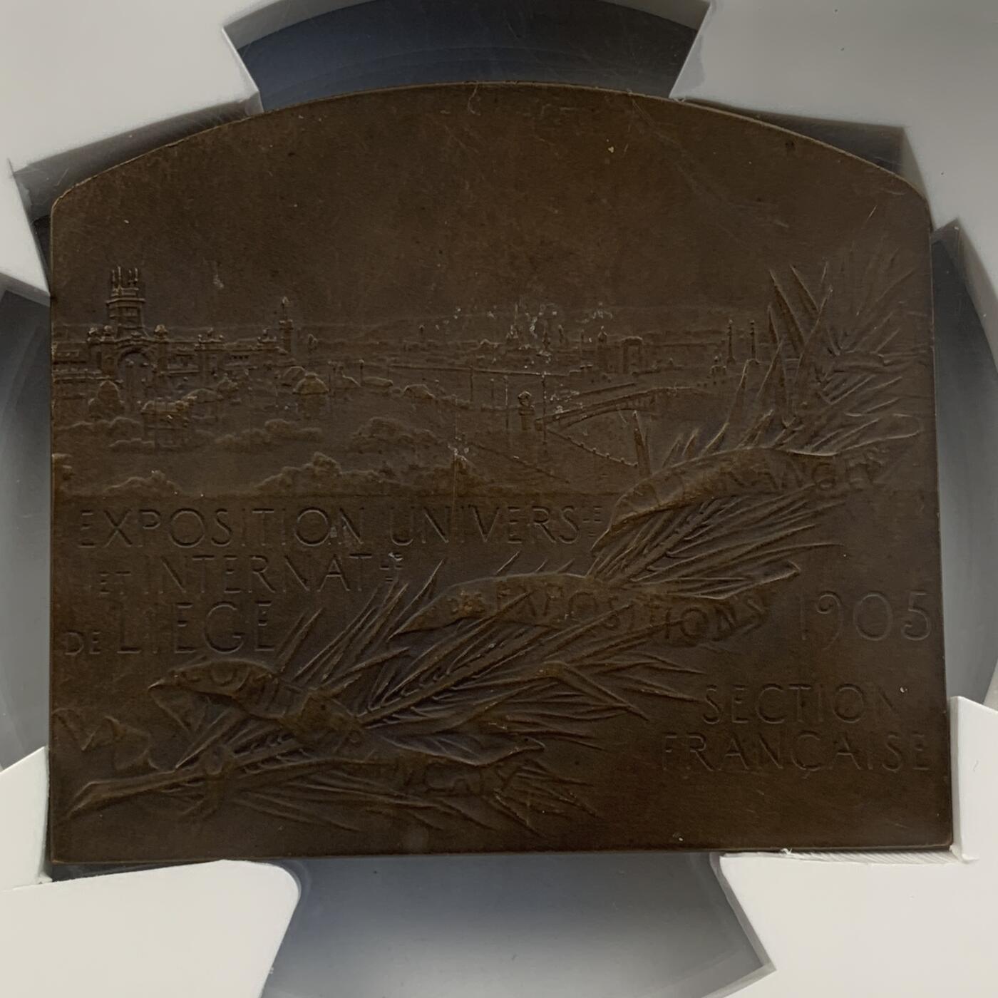 掌中浮雕-藏着的欧洲第052场 1905年比利时列日世博会大铜章，63*72mm