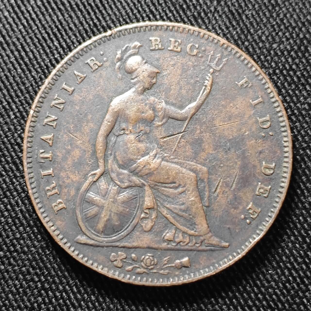 KK钱币收藏小铺  第399期  百期特拍（四拍之三）2月预留时间 周末发货  1855英国维多利亚女王1便士铜币