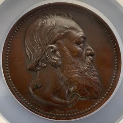 掌中浮雕-藏着的欧洲第052场 - 1881年比利时著名作家纪念铜章，60mm