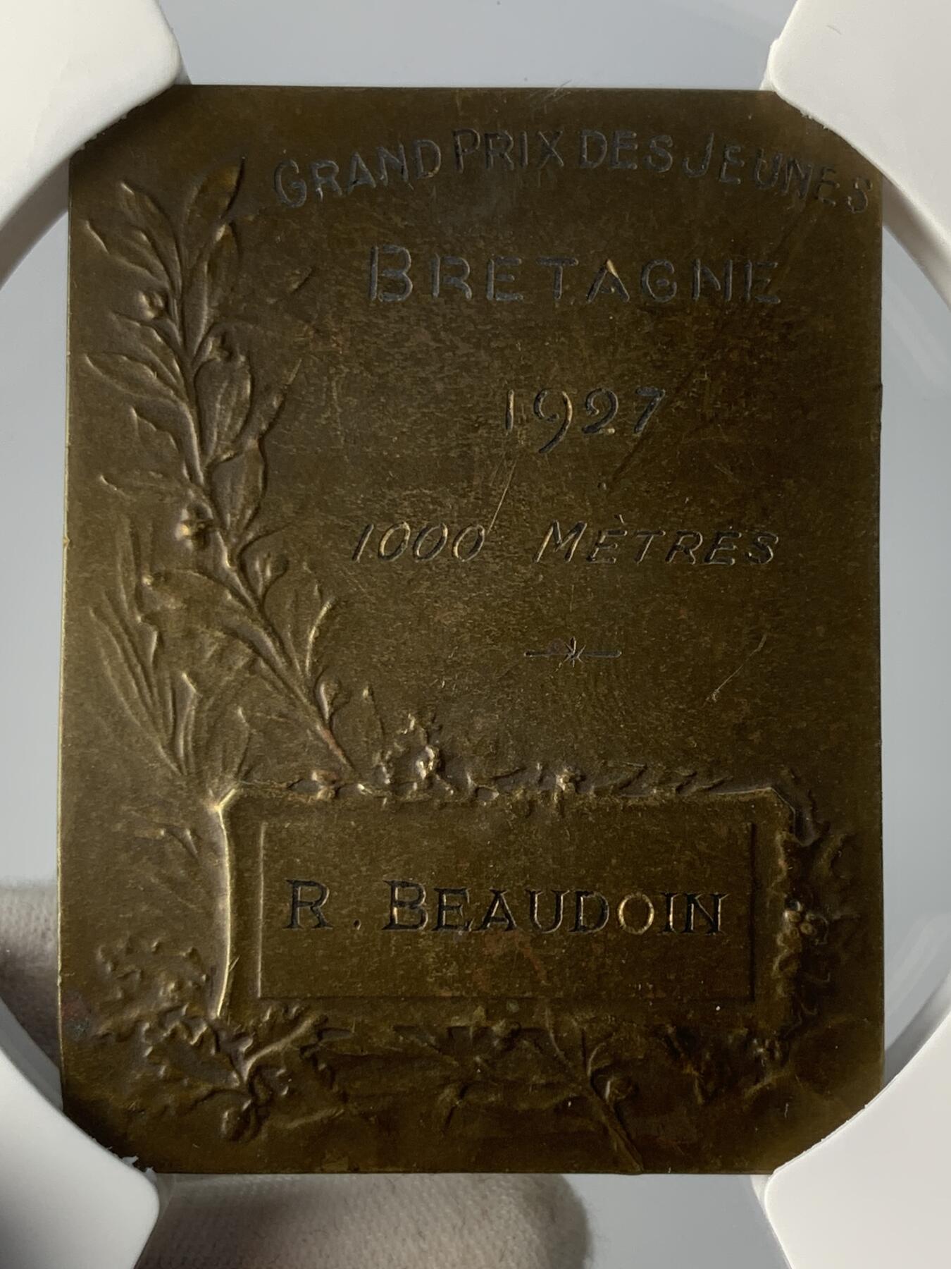 掌中浮雕-藏着的欧洲第052场 1927年法国运动会铜章，44*61mm