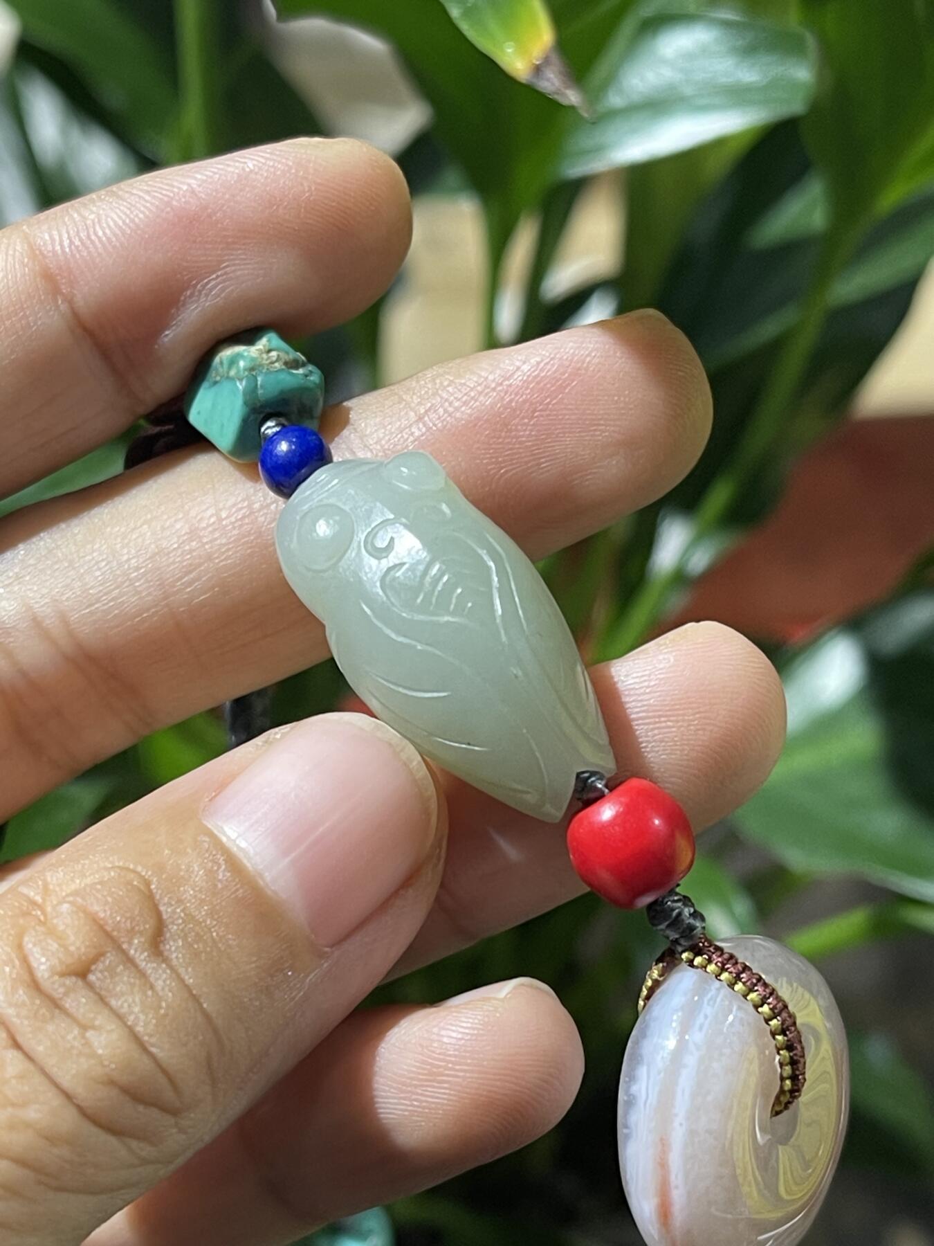 和田玉籽料手工挂饰 和田玉一鸣惊人平安扣挂饰