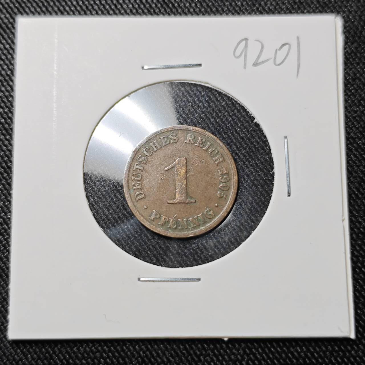 KK钱币收藏小铺  第392期  2月预留时间 周末发货  德国1芬尼