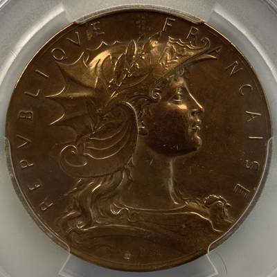 掌中浮雕-藏着的欧洲第052场 - 1893年法国玛丽安娜体操比赛铜章，50mm