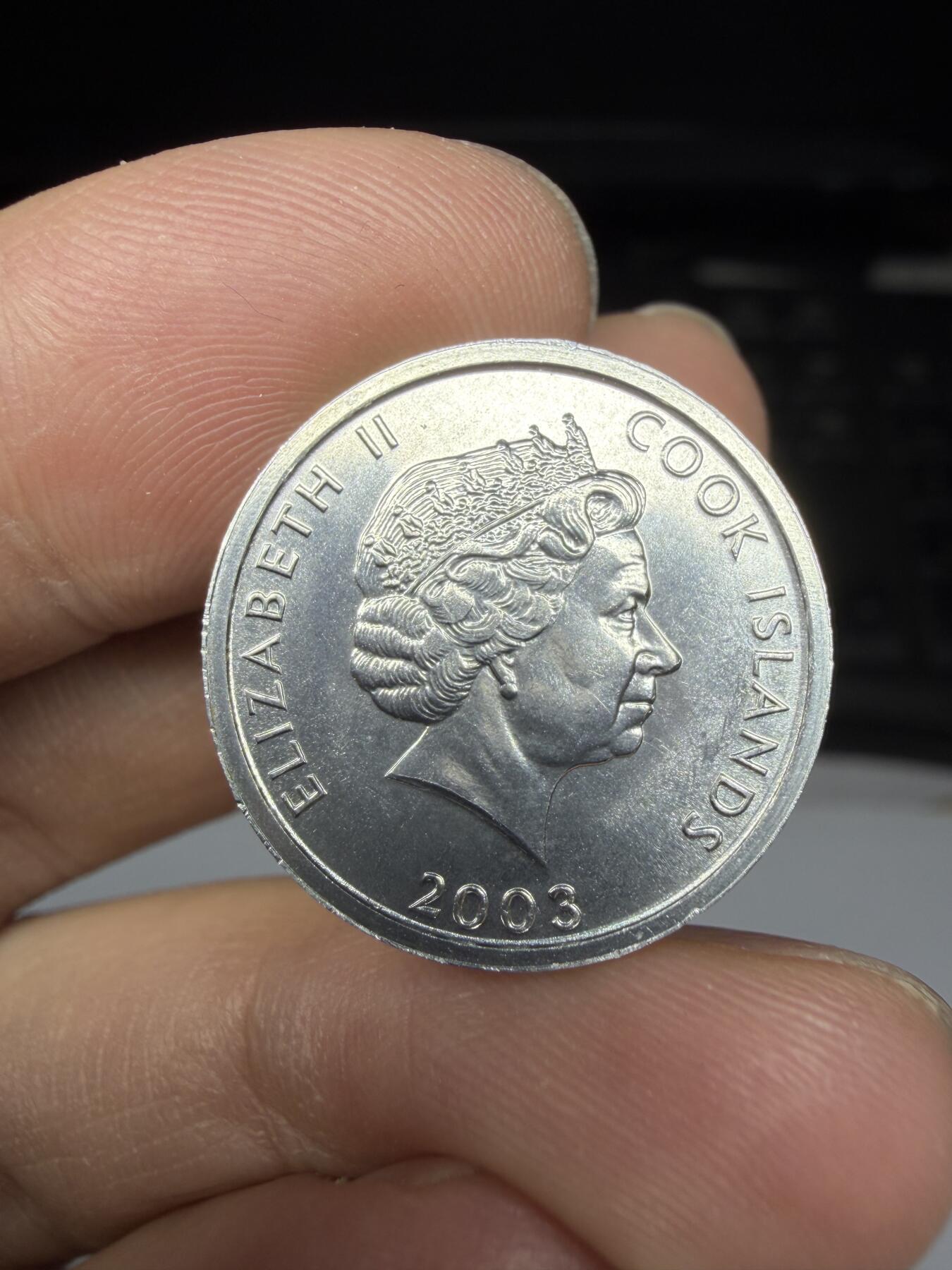 2025年集古藏今外币拍卖第二期-第3场—（总第303拍），可以寄存60天，满160元包邮。 2003年库克群岛1分-狗