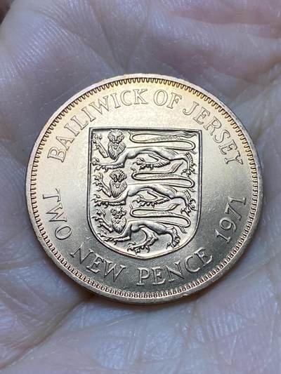 2026年第十八场(总第一百八十七场）外国好品散币场(免佣金) - 原光好品–英属泽西岛🇯🇪1971年2新便士(伊丽莎白二世中年花冠，十进制第一套，首发年)